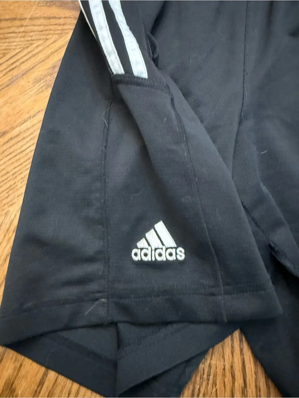 adidas Black Athletic UMKC KangaooShorts with White Side Stripes and Yellow Logo